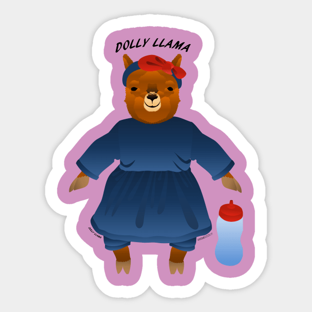 Dolly Llama Sticker by FunkilyMade